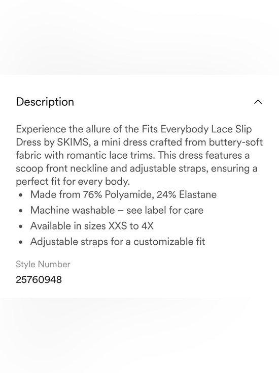 SKIMS “ Fits Everyone Lace Slip Dress” 4X - Picture 8 of 9